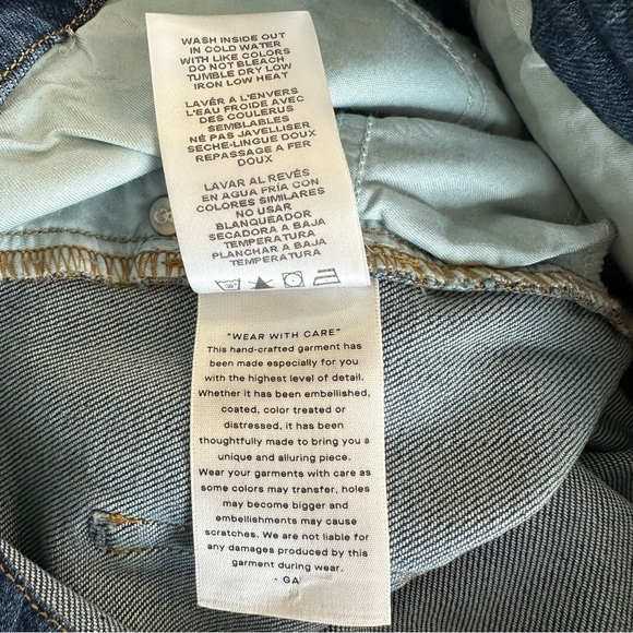 Good American Good Classic Button Fly Indigo Wide Leg Jeans - Picture 9 of 9